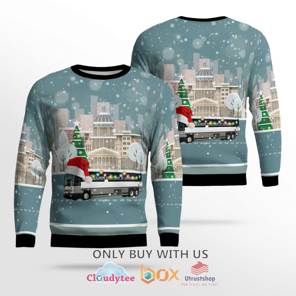 illinois department of corrections blue christmas sweater 1 78729