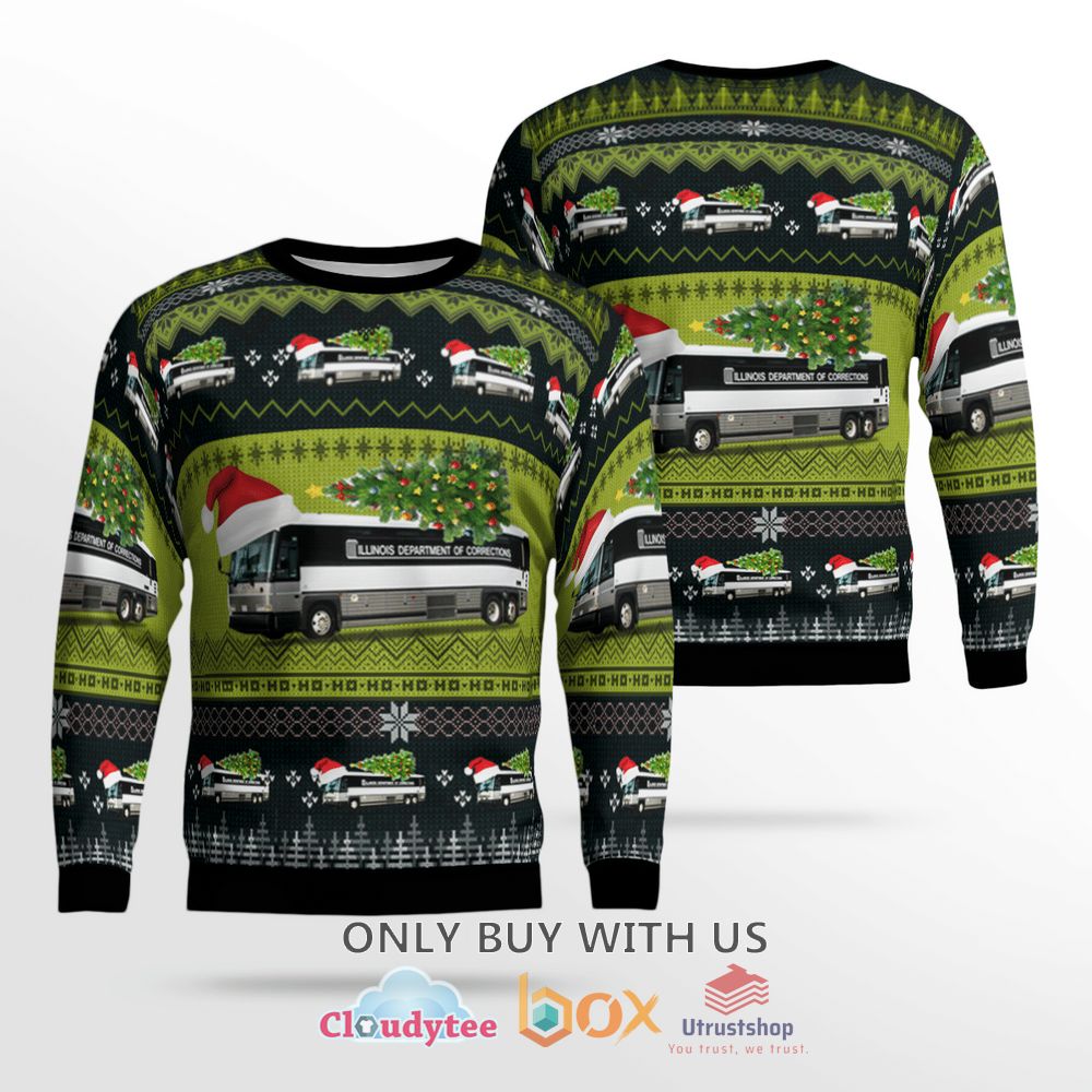illinois department of corrections green christmas sweater 1 60935