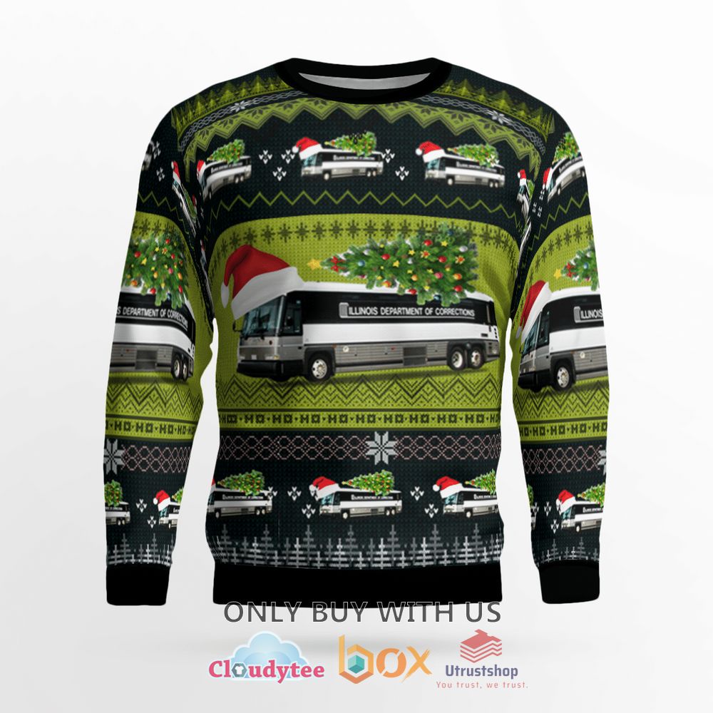 illinois department of corrections green christmas sweater 2 76236