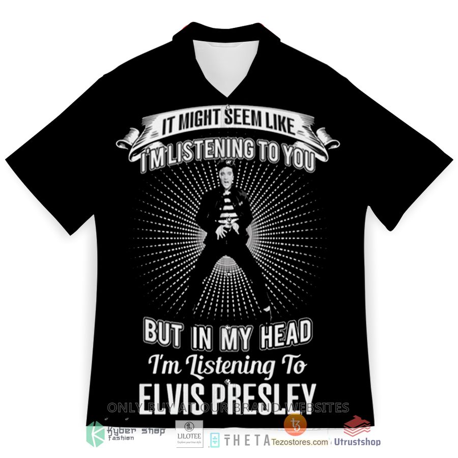 im listening to elvis presley casual hawaiian shirt 2 48168