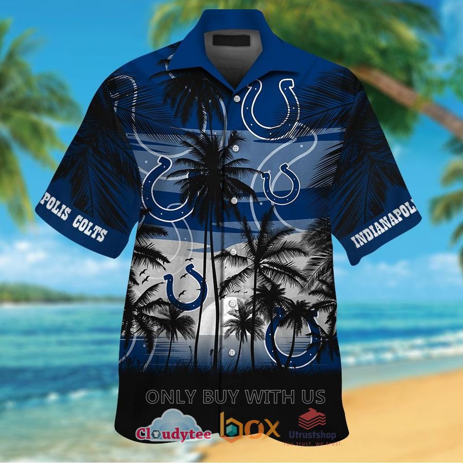 indianapolis colts palm tree blue grey hawaiian shirt 1 38447