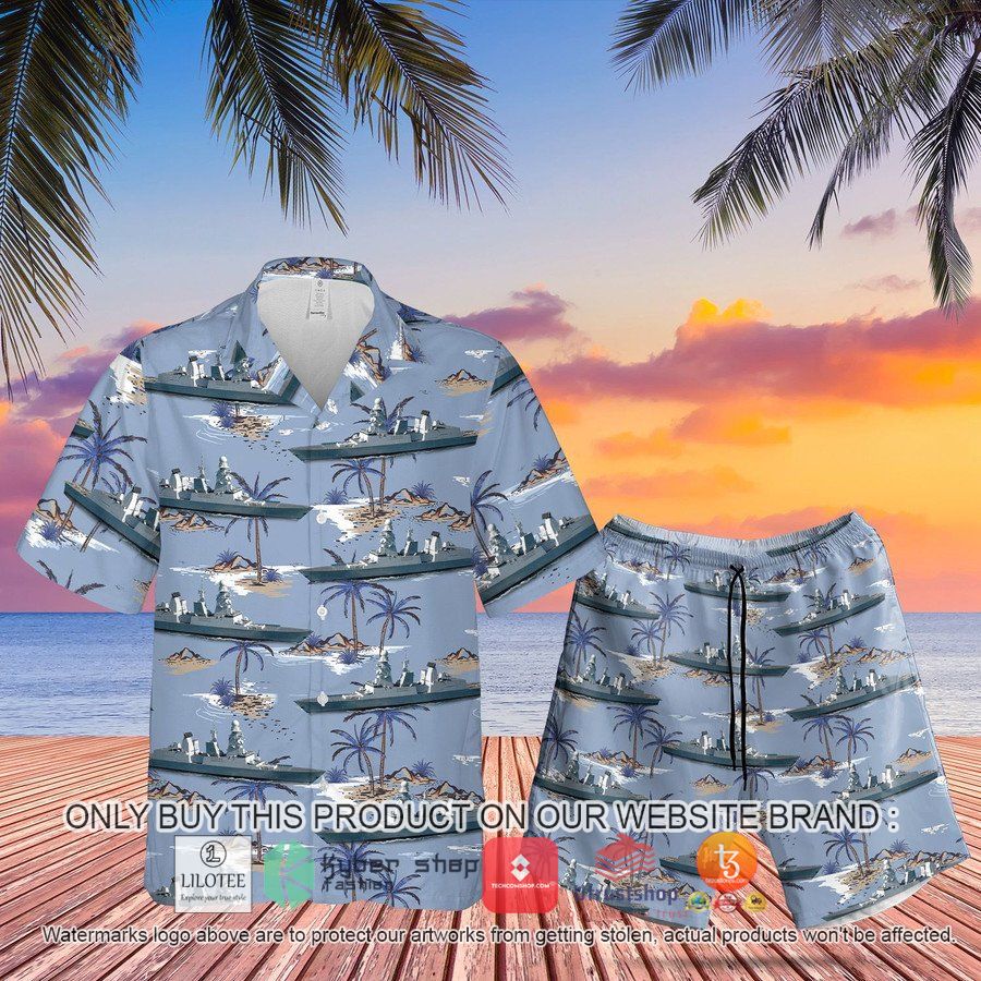 italian navy caio duilio hawaiian shirt beach shorts 2 46516