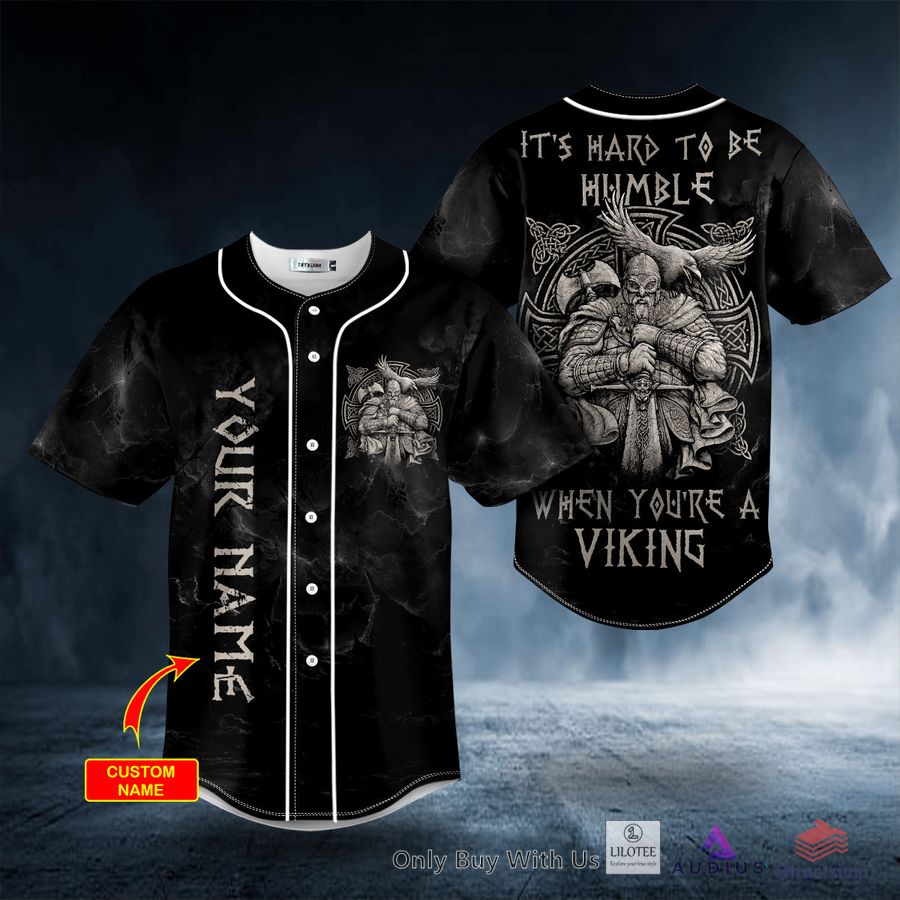 its hard to be humble viking custom baseball jersey 1 99158