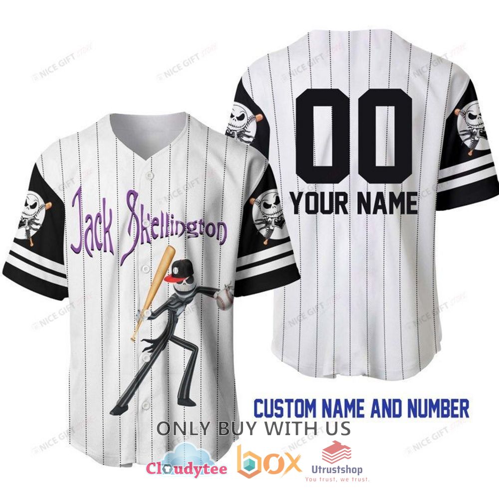 jack skellington personalized halloween baseball jersey shirt 1 17284