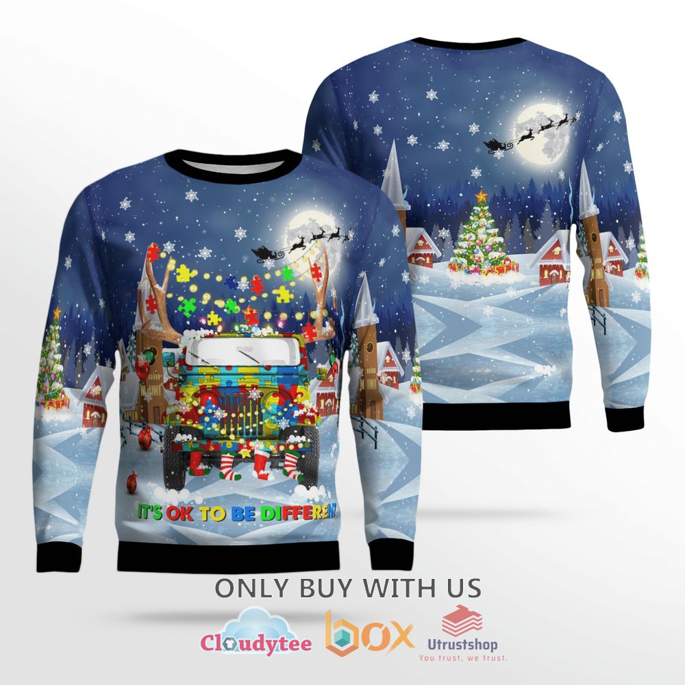 jp autism it s ok to be different christmas sweater 1 47472