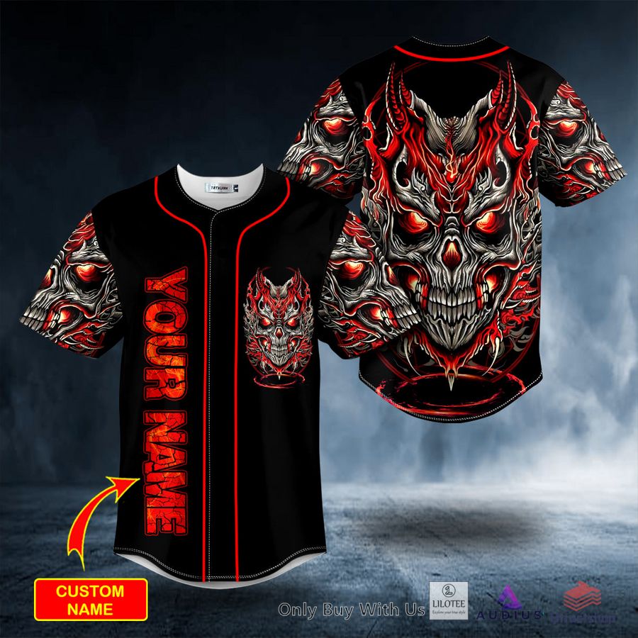 kabuki demonic skull custom baseball jersey 1 21532