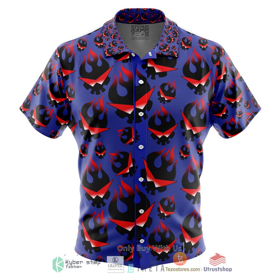 kaminas great flaming skull short sleeve hawaiian shirt 1 39571