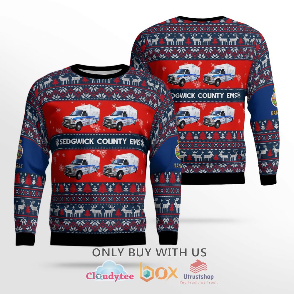 kansas sedgwick county ems christmas sweater 1 81835