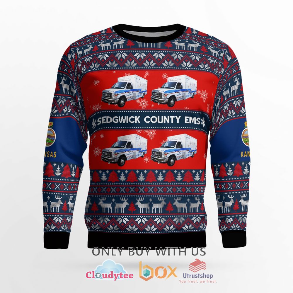 kansas sedgwick county ems christmas sweater 2 82915