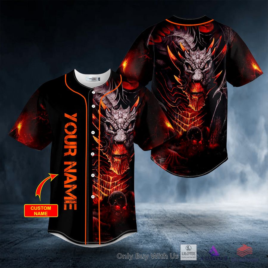 king of dragon skull custom baseball jersey 1 44545