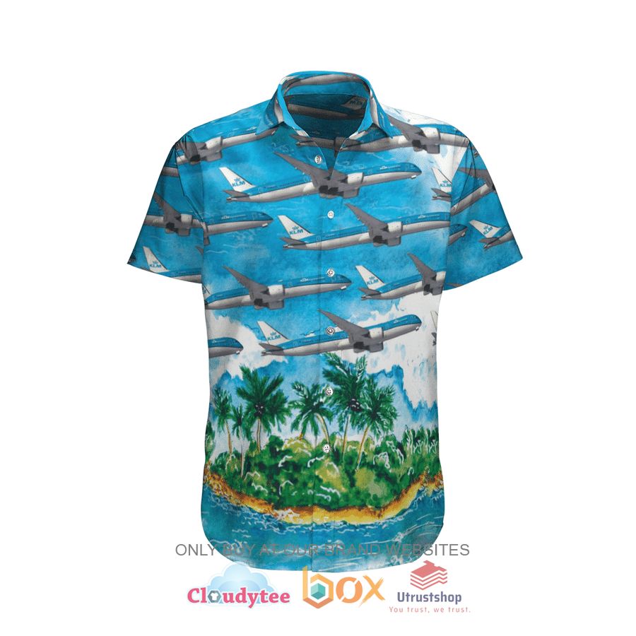 klm royal dutch airlines boeing 787 10 dreamliner pattern hawaiian shirt 1 56998
