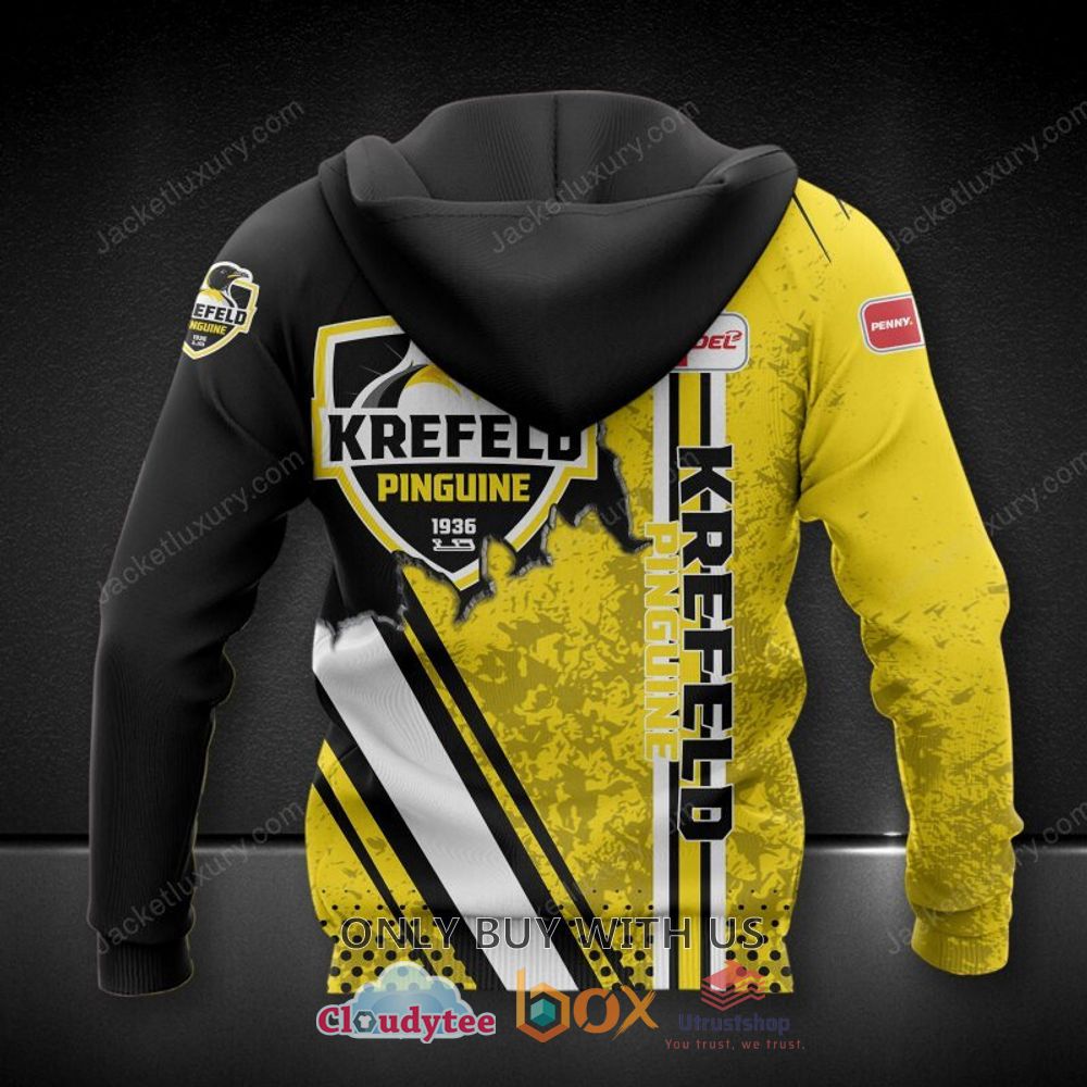 krefeld pinguine black yellow 3d hoodie shirt 2 56467