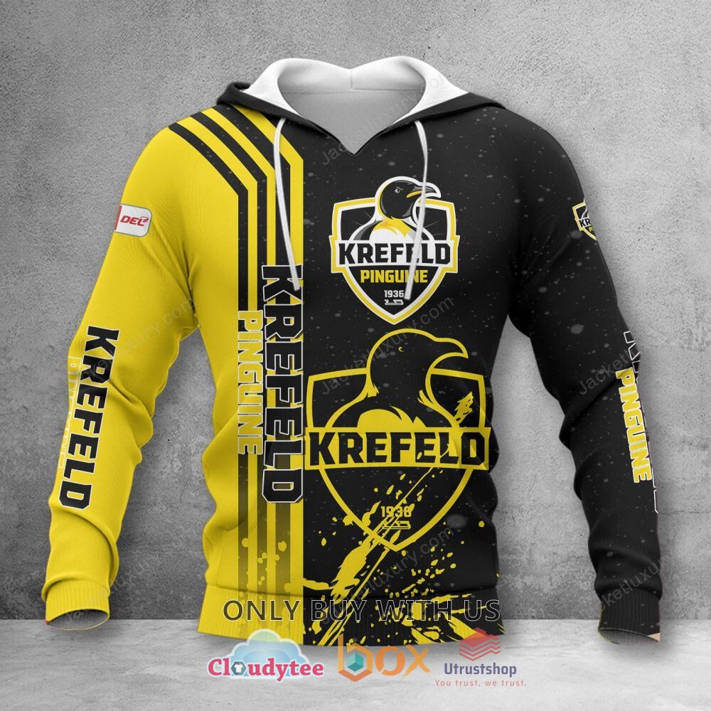 krefeld pinguine yellow black 3d hoodie shirt 2 27931
