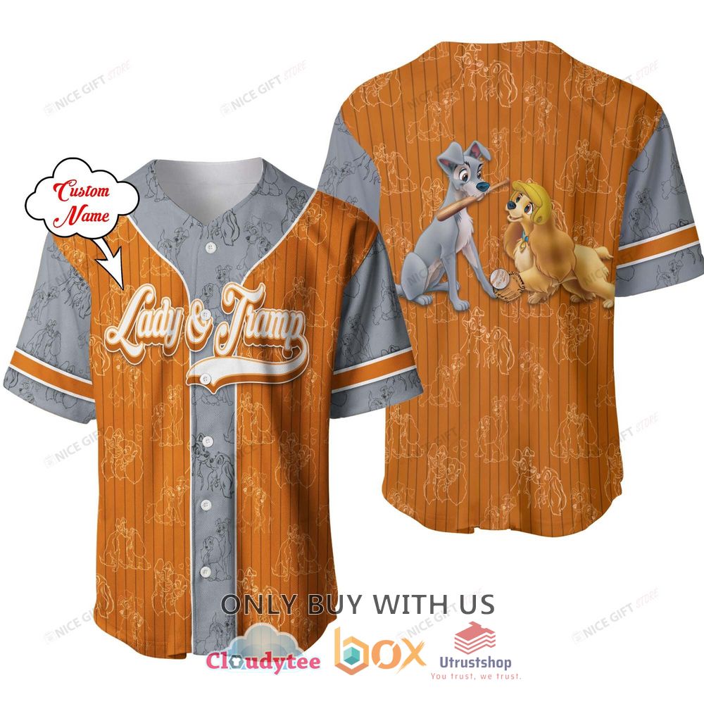 lady and the tramp custom name baseball jersey shirt 1 64692