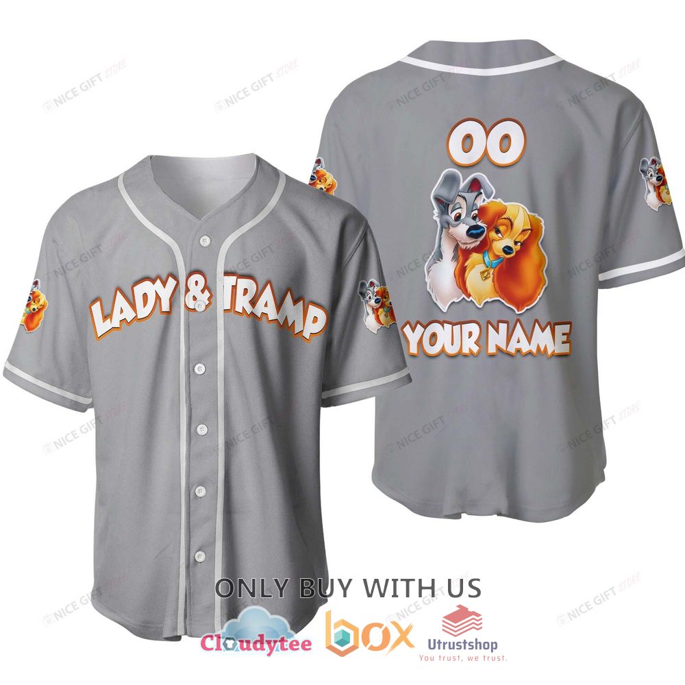 lady and the tramp love cartoon personalized baseball jersey shirt 1 23757