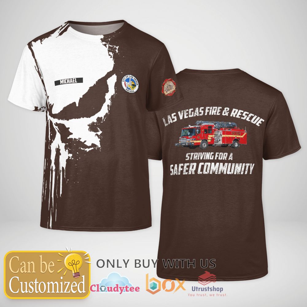 las vegas fire and rescue fire engine custom name t shirt 1 70236