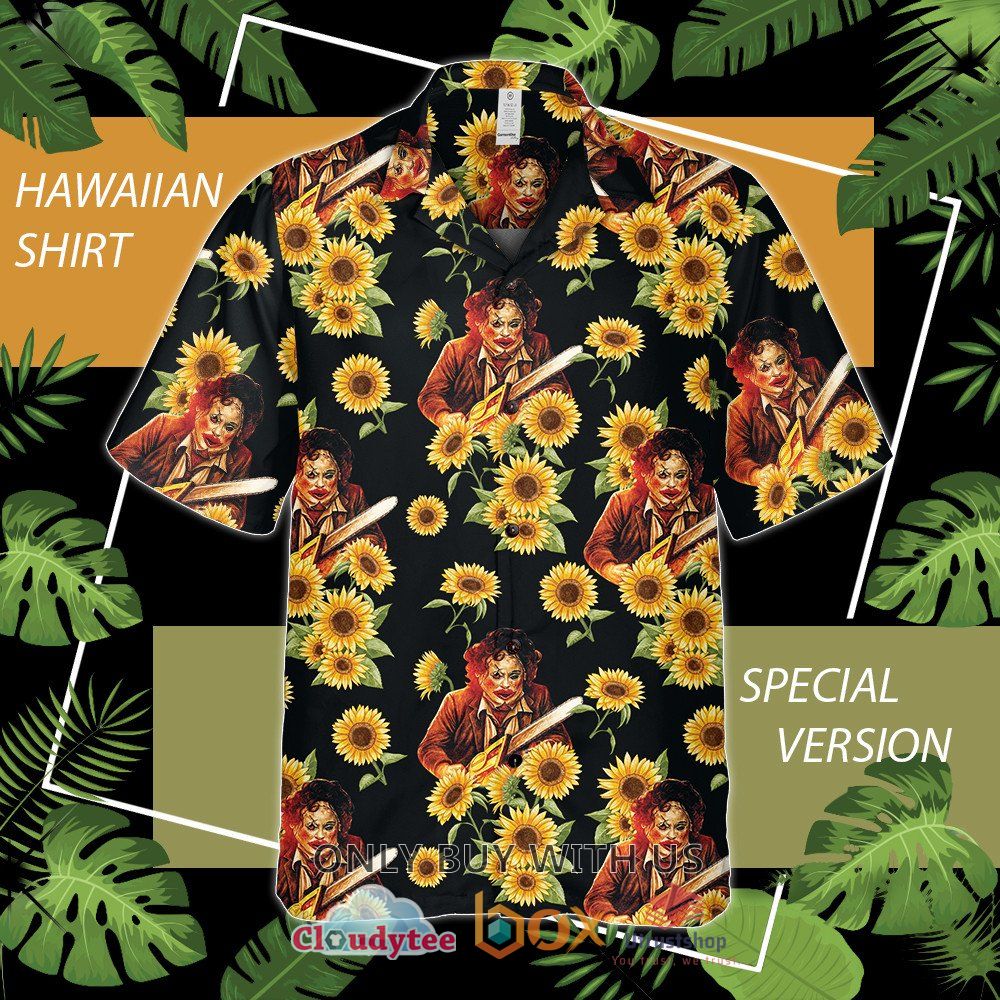 leatherface halloween flower hawaiian shirt 1 36178