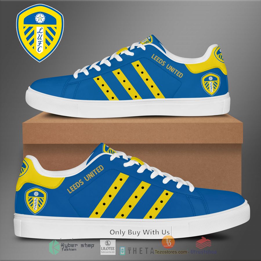 leed united blue and yellow line stan smith low top shoes 1 36231