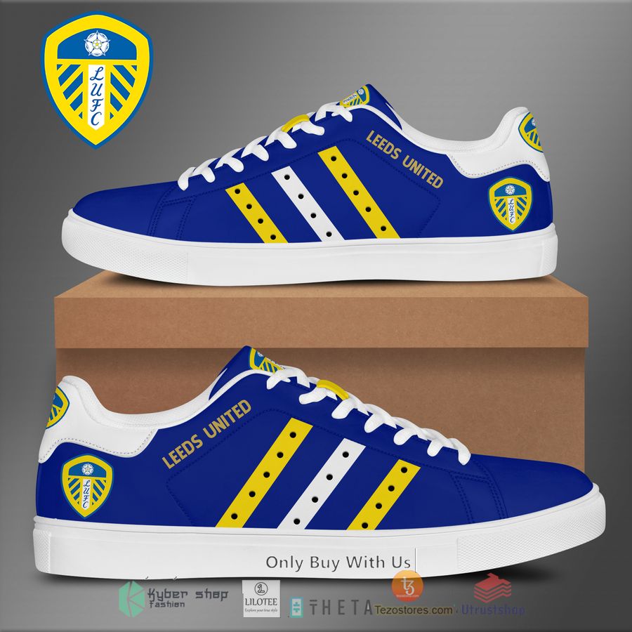 leed united blue yellow line stan smith low top shoes 1 48007
