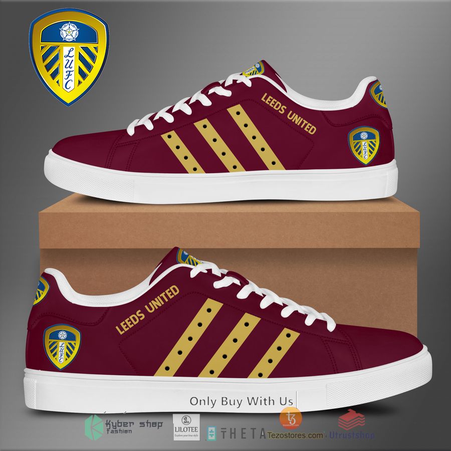 leed united dark red stan smith low top shoes 1 428