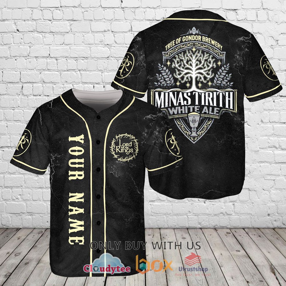 lord of the rings minas tirith white ale custom name baseball jersey 1 85352