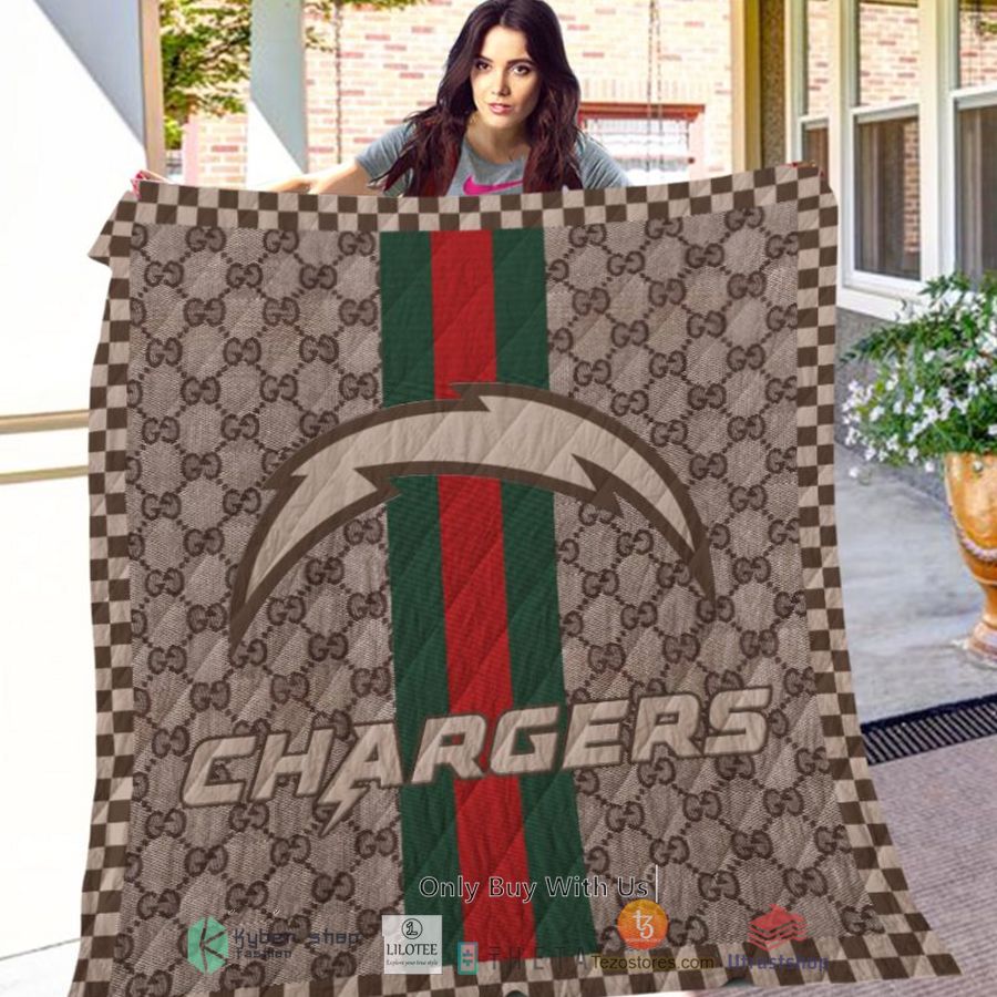 los angeles chargers gucci nfl quilt 2 90566