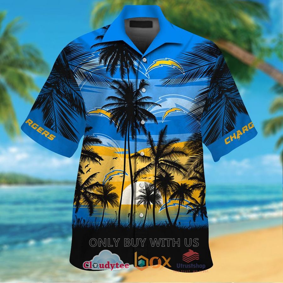 los angeles chargers palm tree blue yellow hawaiian shirt 1 64299