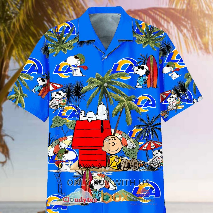 los angeles rams peanuts palm tree hawaiian shirt 1 79190