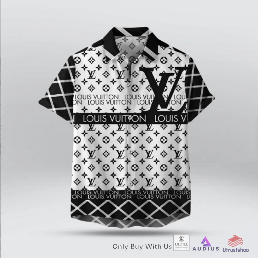 louis vuitton black and white hawaiian shirt 1 86198
