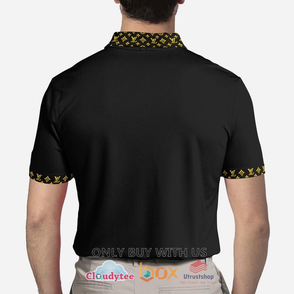 louis vuitton black yellow pattern polo shirt 2 18513