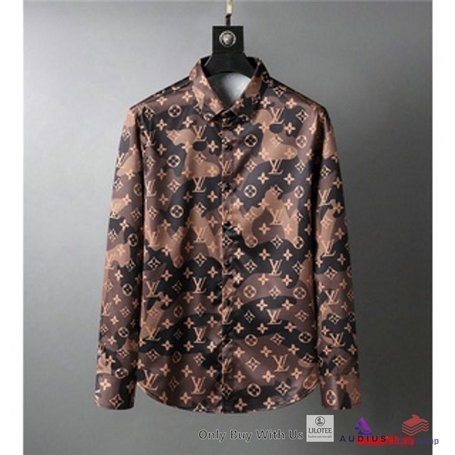 louis vuitton brown 3d longsleeve button shirt 1 58487