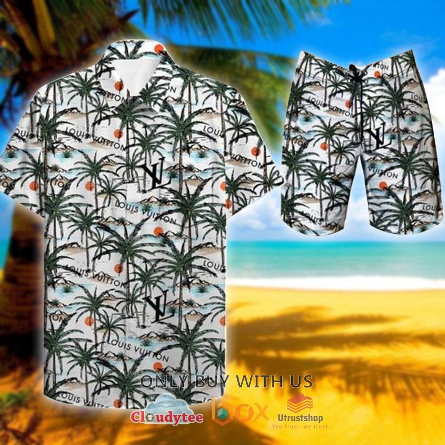 louis vuitton coconut tree white hawaiian shirt short 1 9317