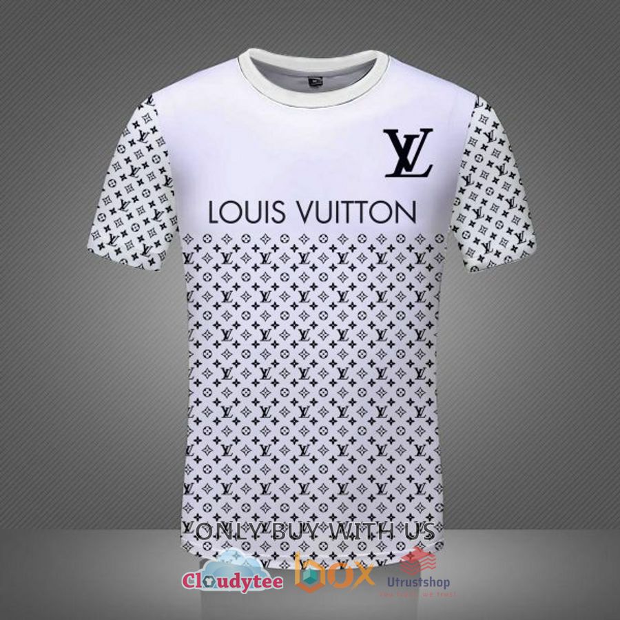 louis vuitton logo pattern white 3d t shirt 1 21279