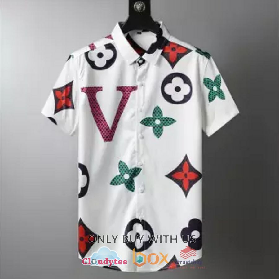 louis vuitton logo white hawaiian shirt 1 57998