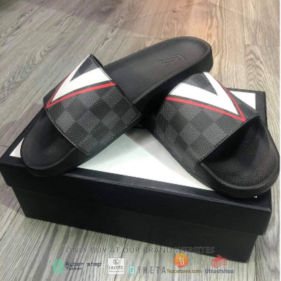 louis vuitton lv caro black slide sandals 1 5503