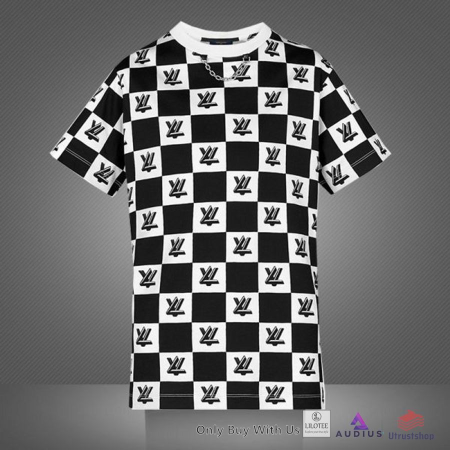 louis vuitton lv caro pattern black white 3d t shirt 1 20197