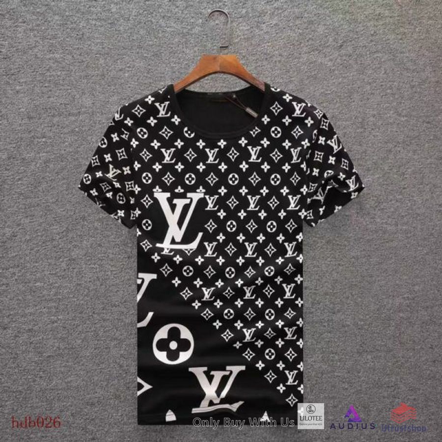 louis vuitton lv white logo black 3d t shirt 1 12167