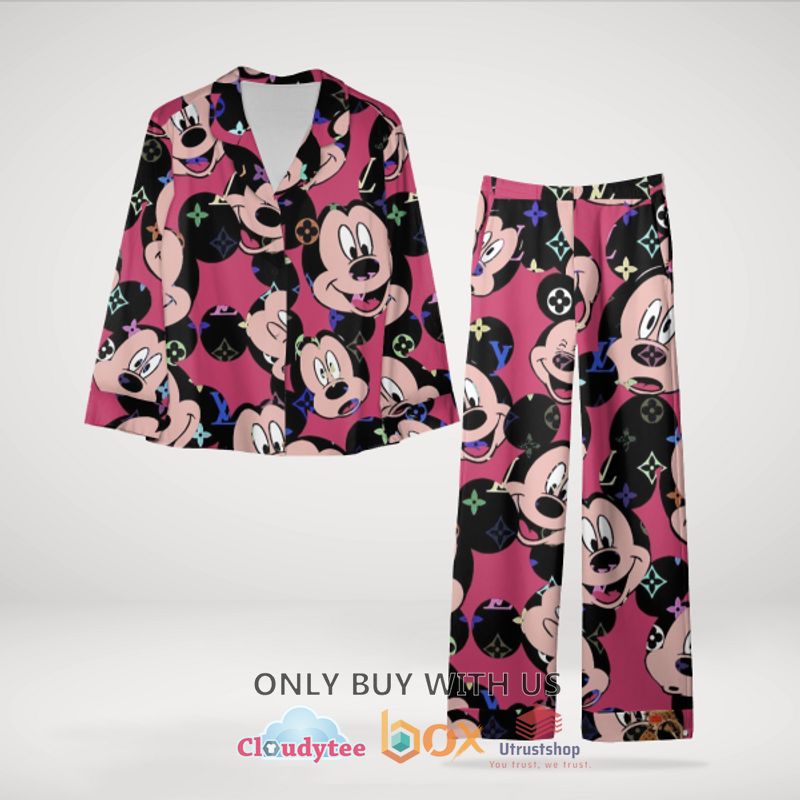 louis vuitton mickey mouse pink pajamas set 1 75270