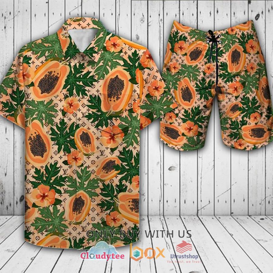 louis vuitton papaya hawaiian shirt short 1 24587