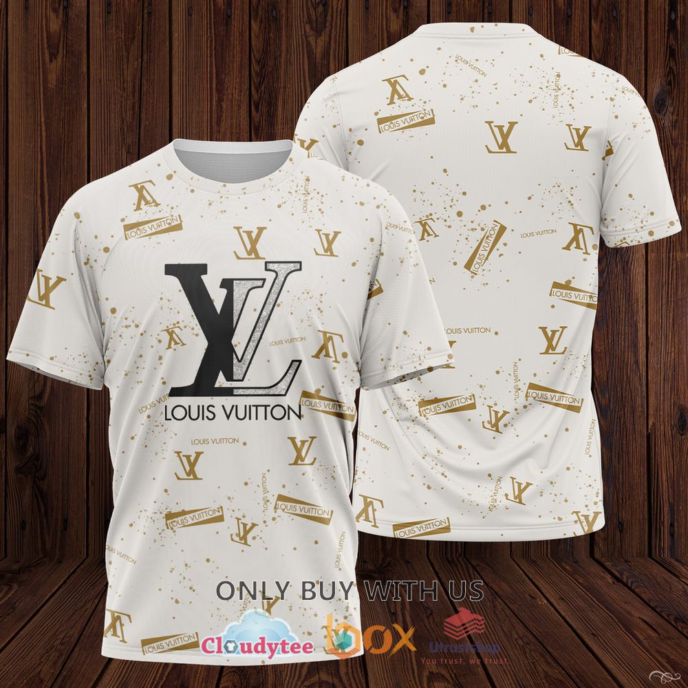 louis vuitton pattern white yellow 3d t shirt 1 98874