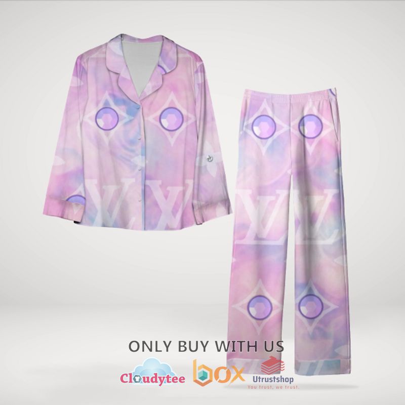 louis vuitton purple color pajamas set 1 93630