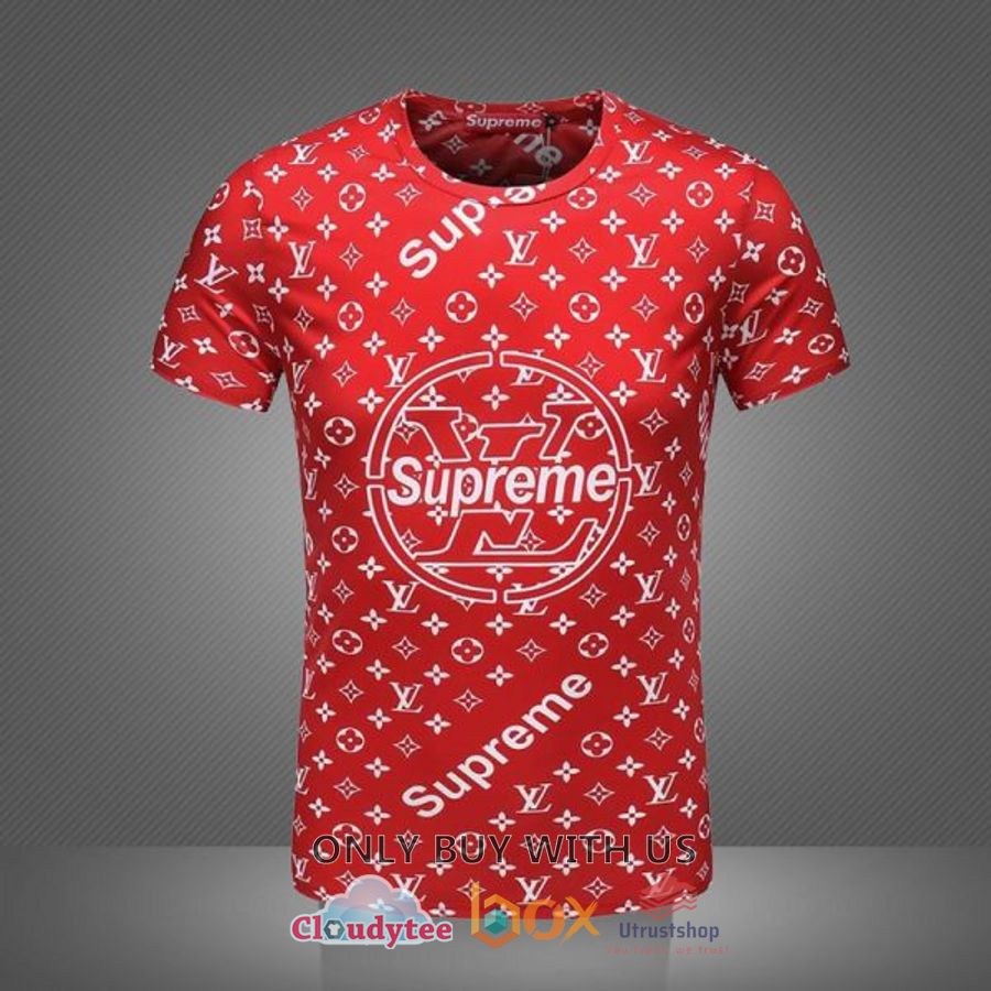 louis vuitton supreme red 3d t shirt 1 65012