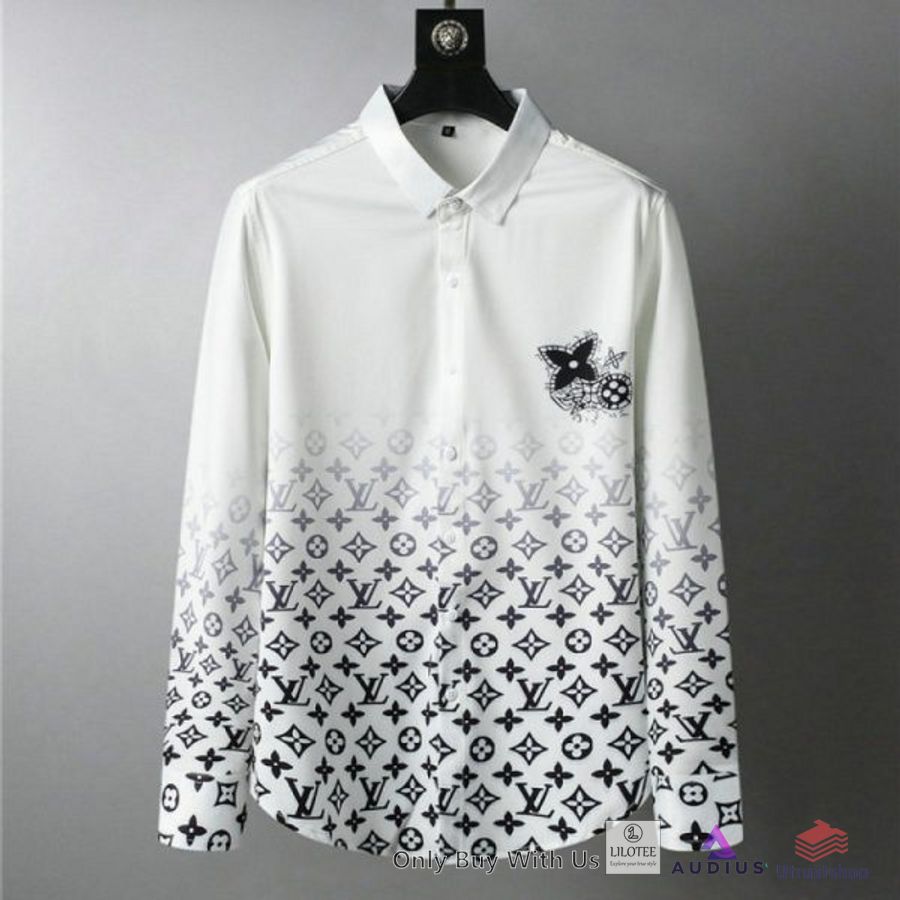 louis vuitton white color 3d longsleeve button shirt 2 64910
