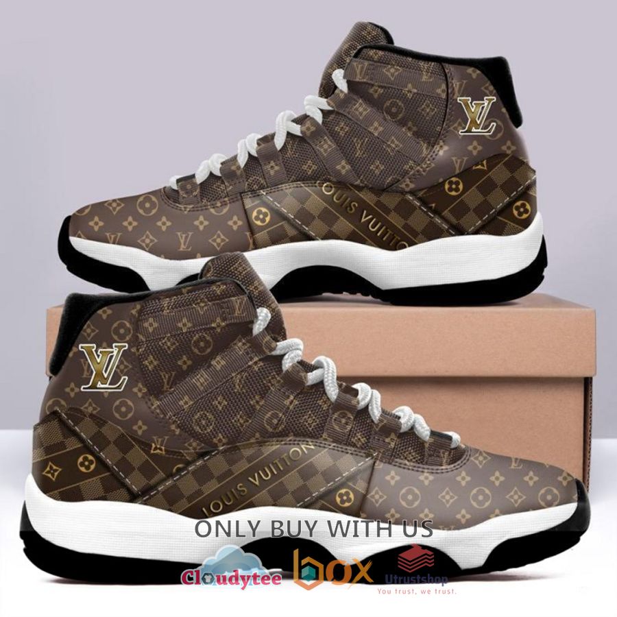 lv louis vuitton brown pattern air jordan 11 shoes 1 97010