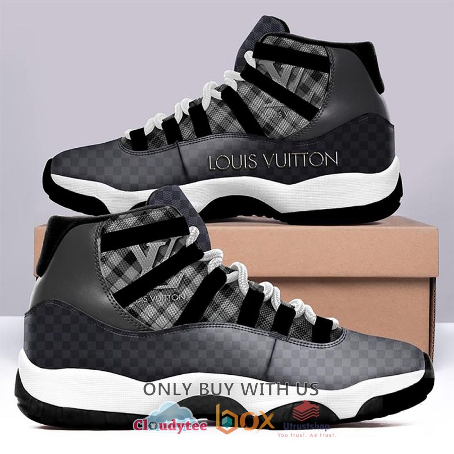 lv louis vuitton grey black air jordan 11 shoes 1 37476