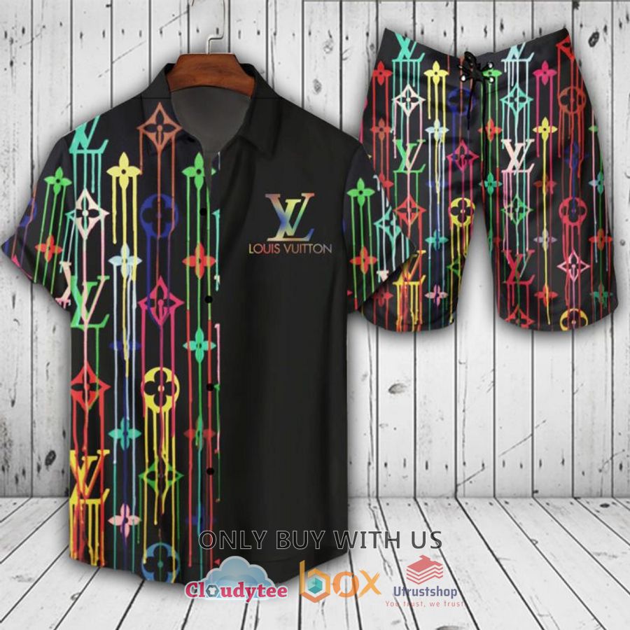 lv louis vuitton paris multicolor hawaiian shirt short 1 1195