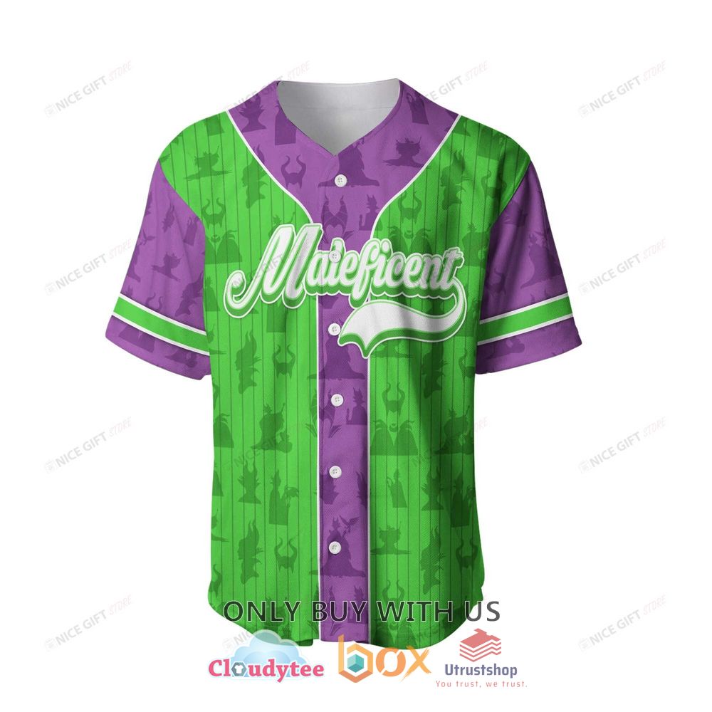 maleficent custom name purple green baseball jersey shirt 2 43543