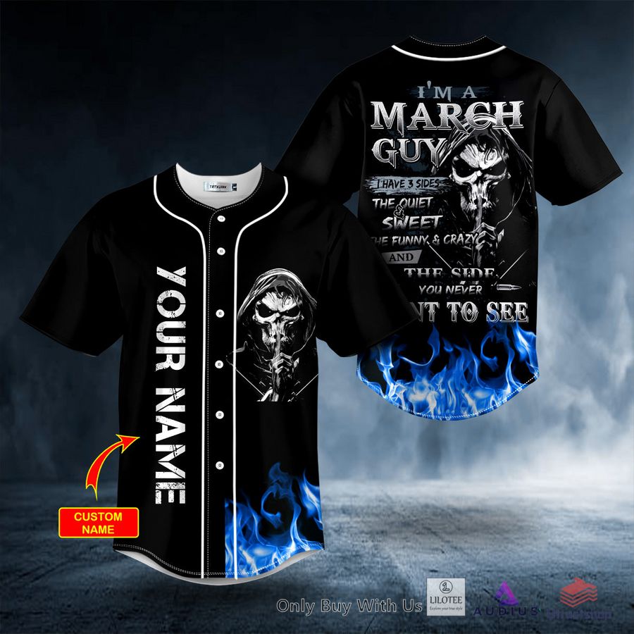 march guy blue fire skull custom baseball jersey 1 57914