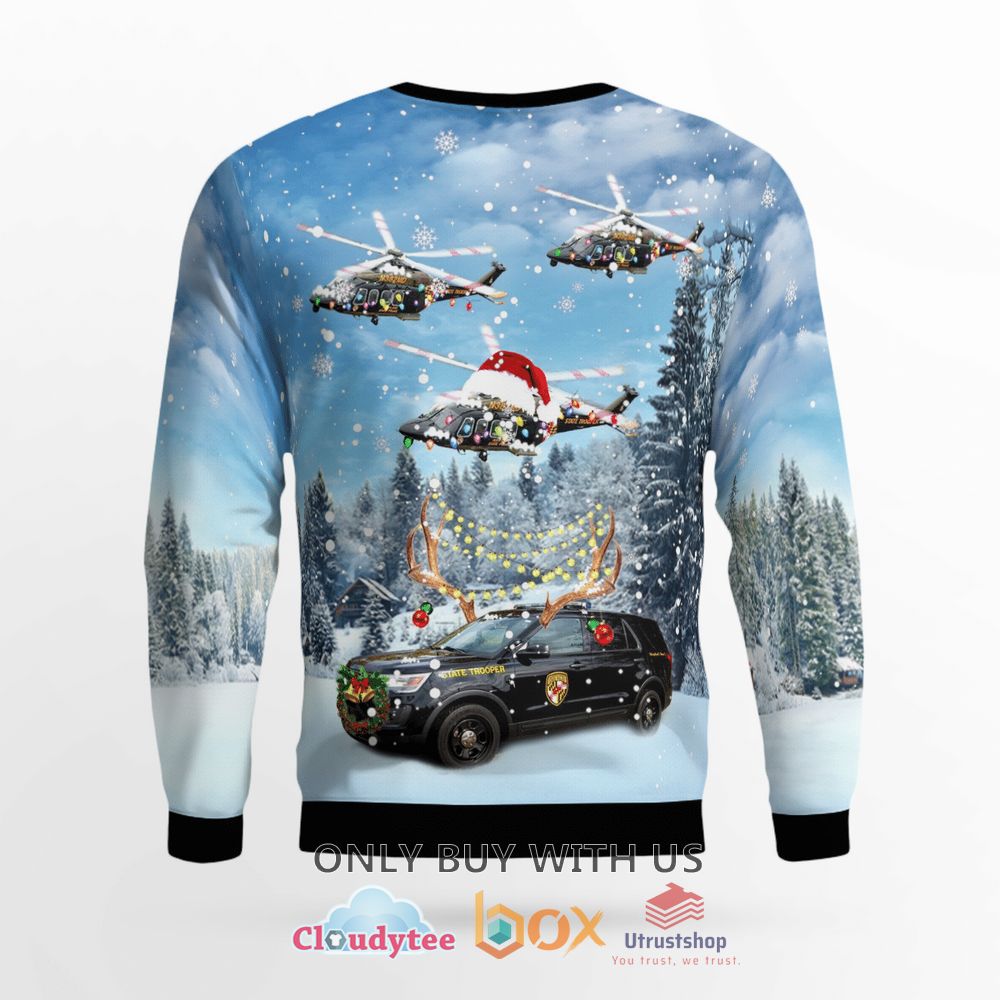 maryland state police car and agustawestland aw139 helicopter christmas sweater 2 77887