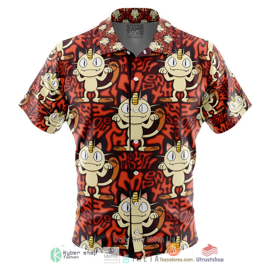 meowth pokemon short sleeve hawaiian shirt 1 80402